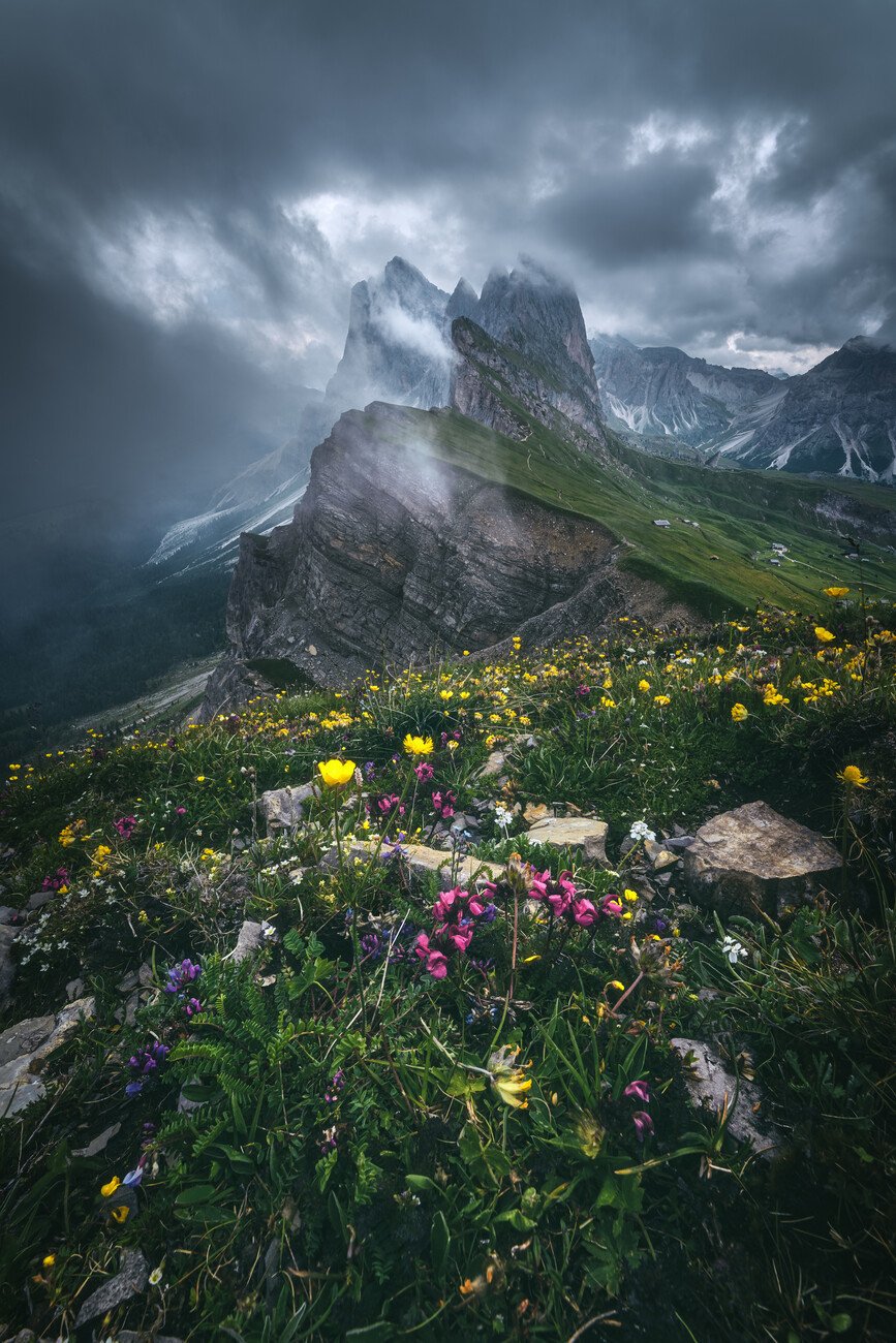 Jean Claude Castor Umělecká fotografie Dolomites - Seceda 2500, Jean Claude Castor, (26.7 x 40 cm)