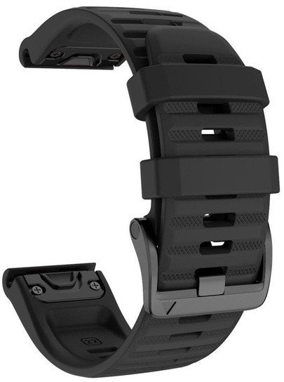 4wrist Silikonový řemínek pro Garmin Fenix 7X/Fenix 6X/Fenix 5X Plus/Fenix 3 - 26 mm - Black