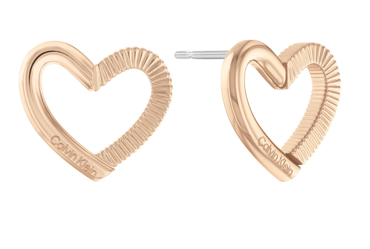 Calvin Klein Půvabné bronzové náušnice Srdíčka Minimalist Hearts 35000392