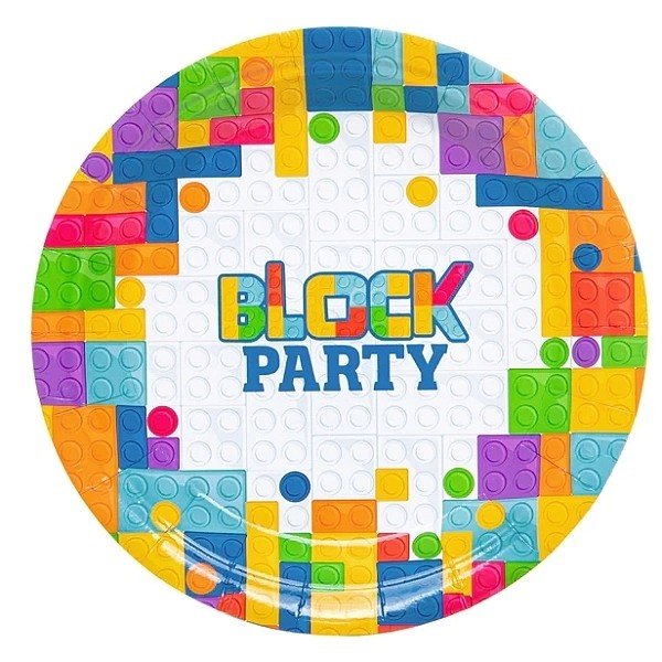 Talíře papírové Block party 18 cm 6 ks