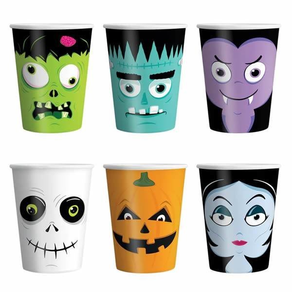 Kelímky papírové Halloween Monsters 220 ml 6 ks