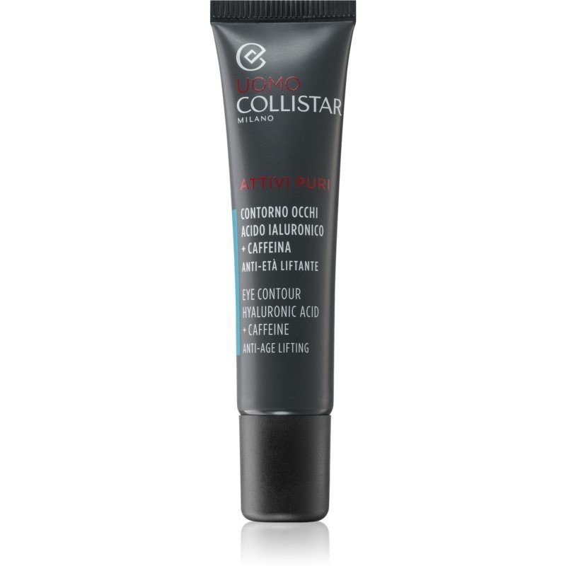 Collistar Linea Uomo Attivi Puri Eye Contour Hyaluronic Acid + Caffeine Eye Contour rozjasňující oční krém s Anti-age efektem 15 ml