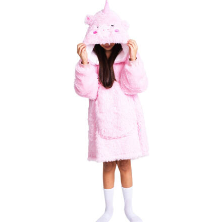 Cozy Noxxiez CH325 Jednorožec - hřejivá televizní mikinová deka s kapucí pro děti 7 - 12 let
