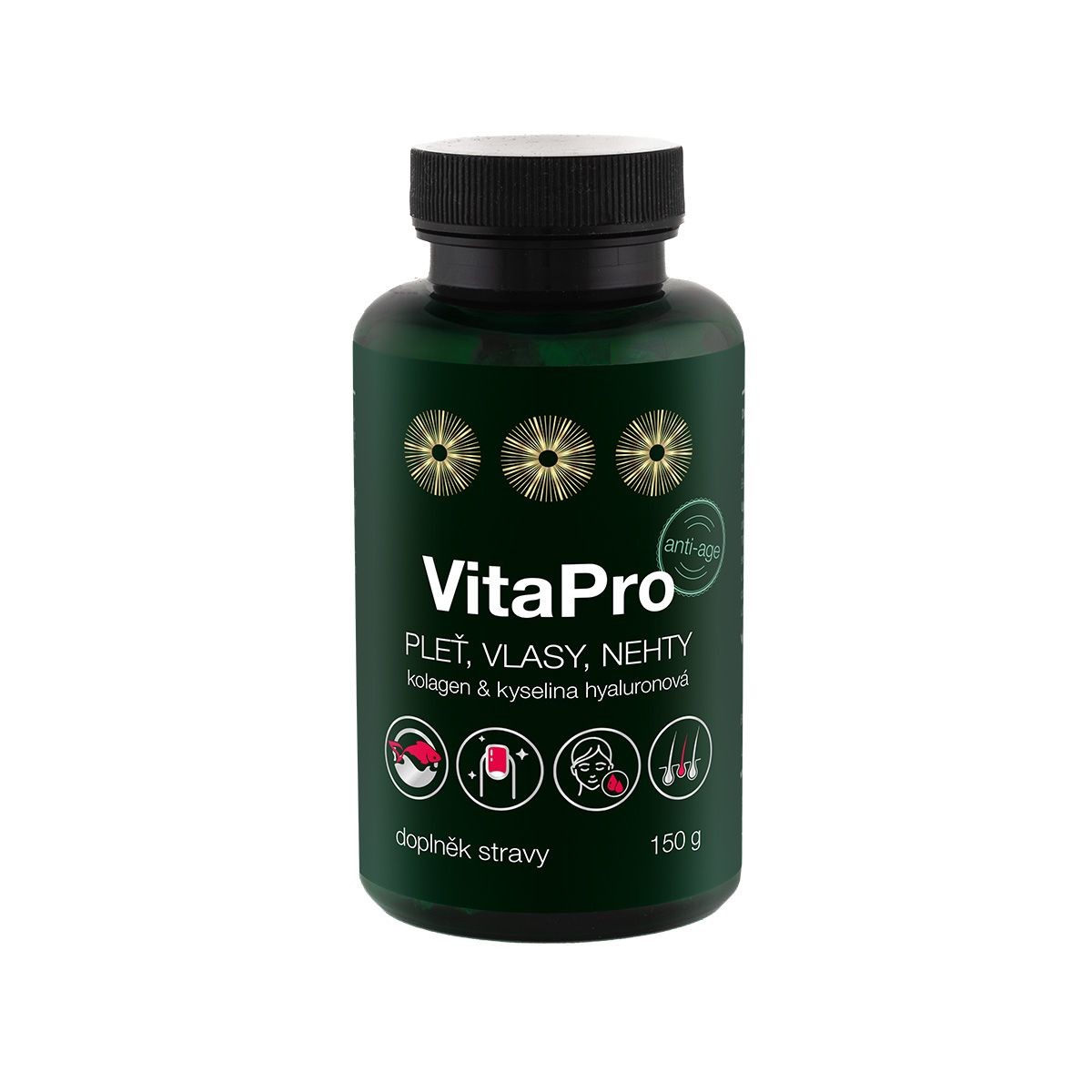 Biovita VitaPro Pleť, vlasy, nehty s kolagenem a kyselinou hyaluronovou 150 g