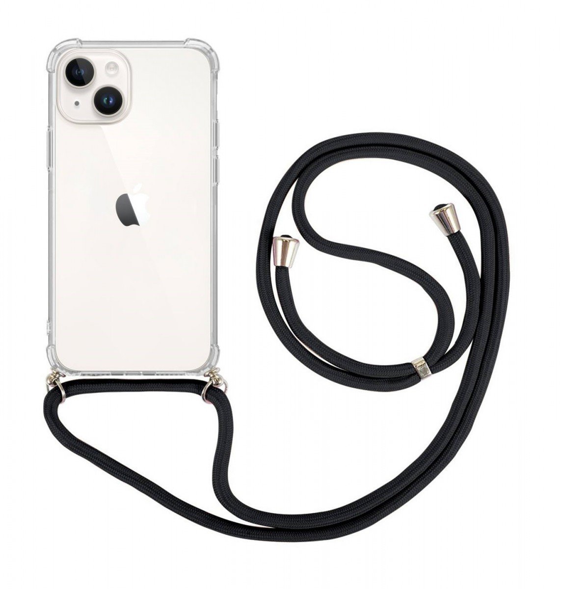 Kryt TopQ iPhone 15 s černou šňůrkou průhledný 105211