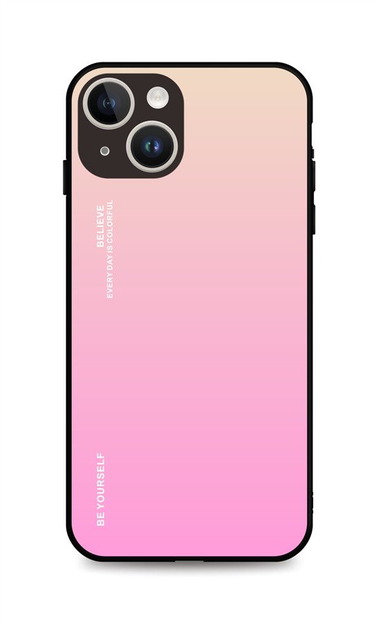 Kryt TopQ LUXURY iPhone 15 pevný duhový meruňkový 105099