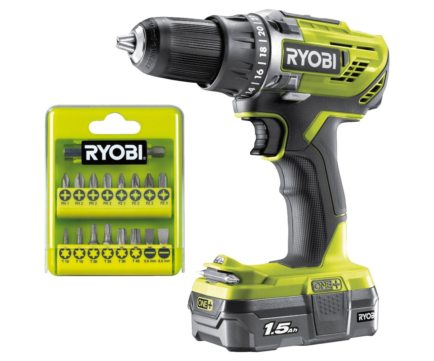 Ryobi R18DD3-115GA17 ONE+ aku vrtací šroubovák 1x1.5Ah