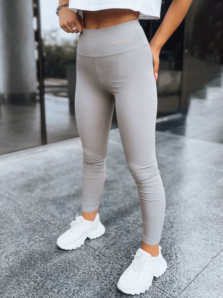 Dstreet Dámské sportovní legíny Look at me světle šedá UY1574 48202