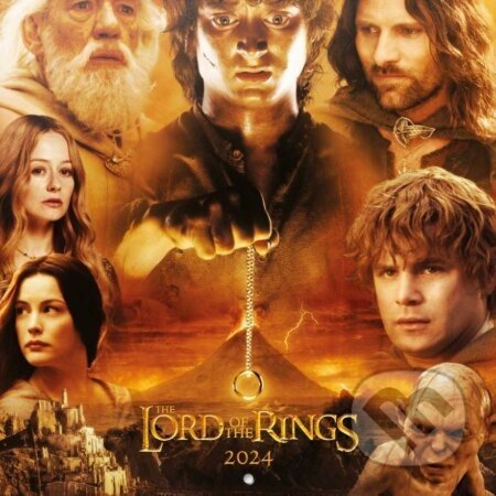 Oficiálny nástenný kalendár The Lord Of The Rings 2024 16 mesiacov