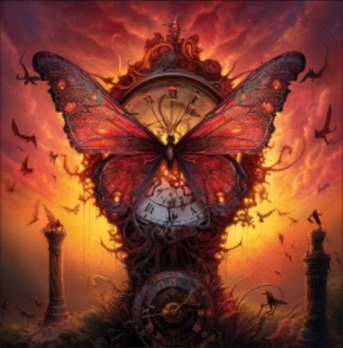 Dřevěné puzzle Magic Butterfly Clock A3