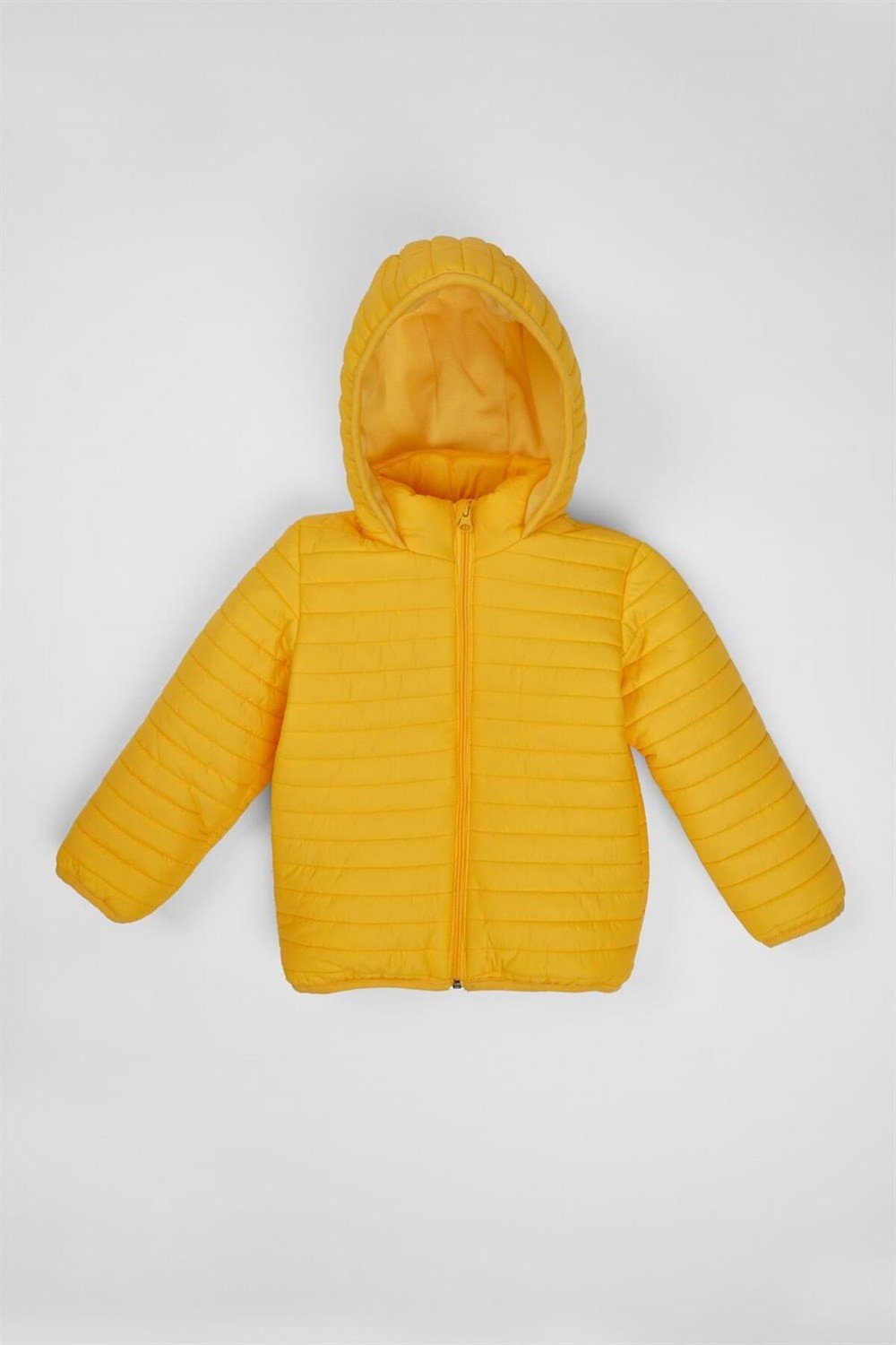 zepkids Boy's Yellow Colored Hooded Coat with Fleece Inside