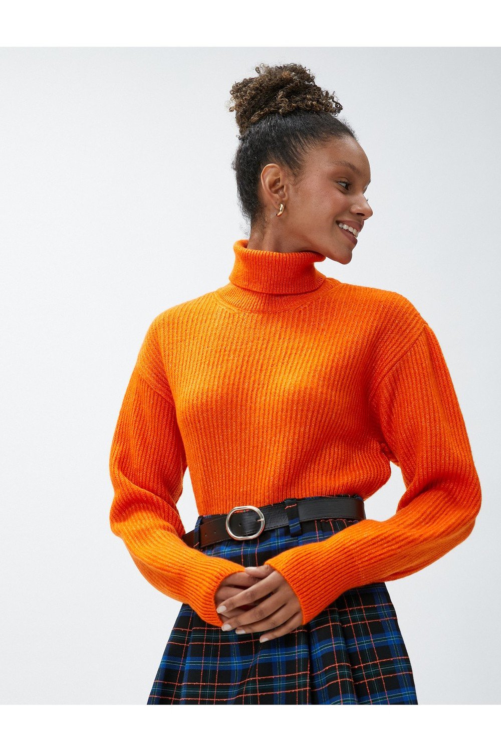 Koton Crop Acrylic Sweater Turtleneck