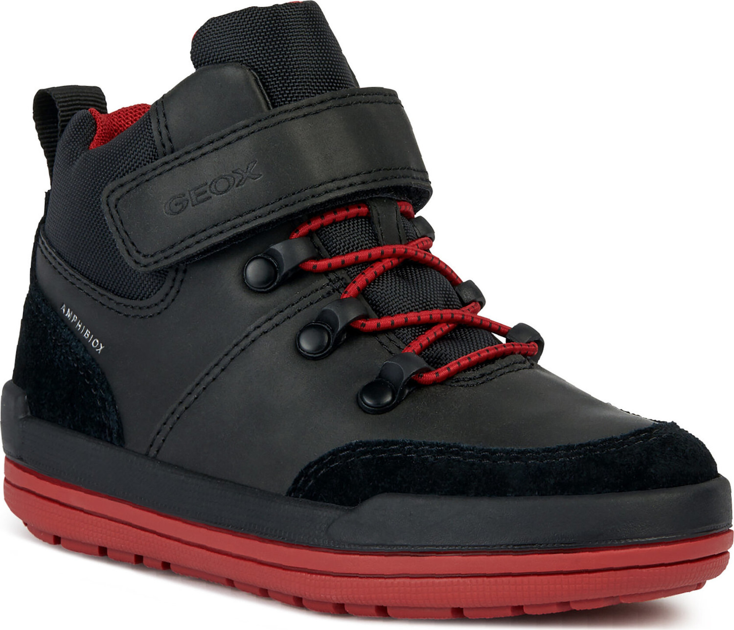 Kozačky Geox J Charz Boy B Abx J36F3A 0MEFU C0048 S Black/Red