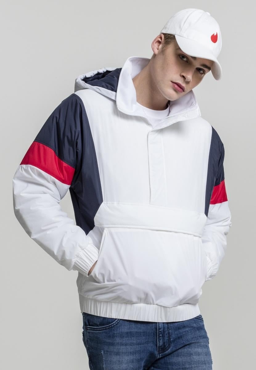 3-Tone Pull Over Jacket white/navy/fire red