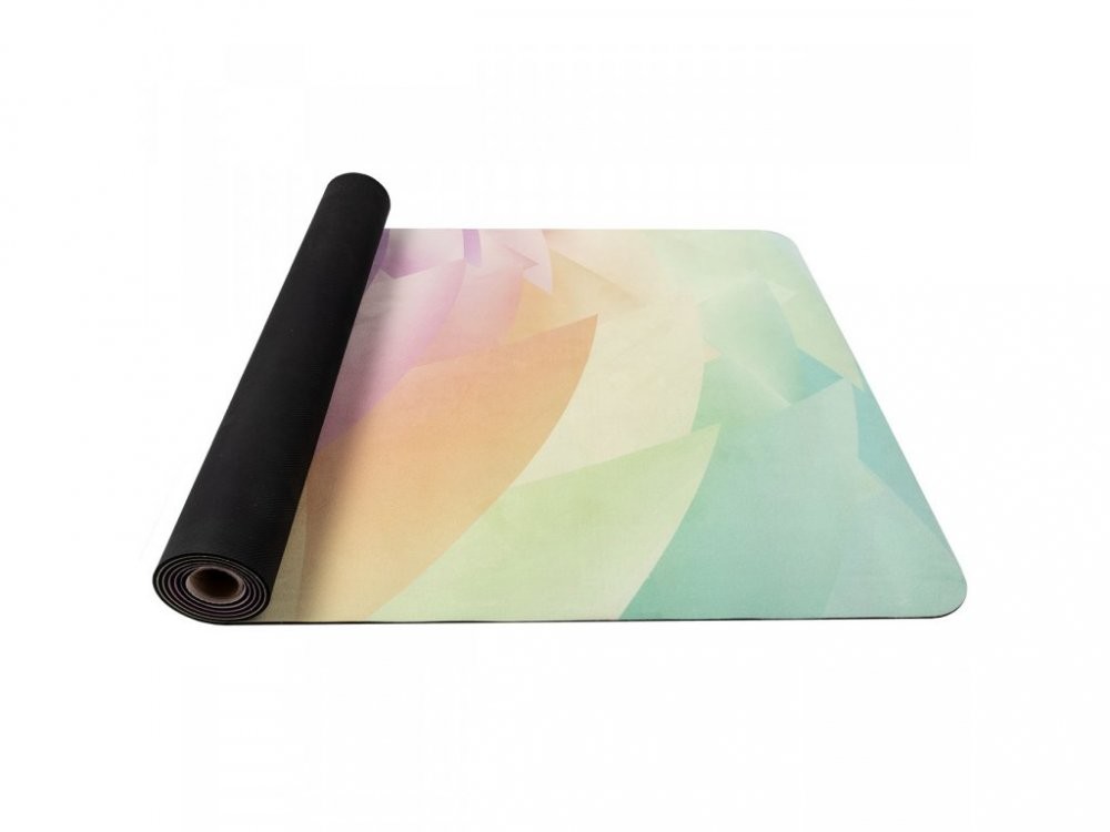YATE Yoga mat přírodní guma, vzor P, 4 mm - duhová