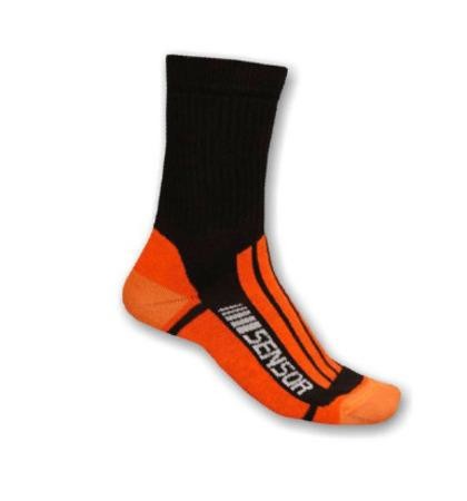 SENSOR PONOŽKY TREKING MERINO černá/oranžová Velikost: 9/11, 43 - 45