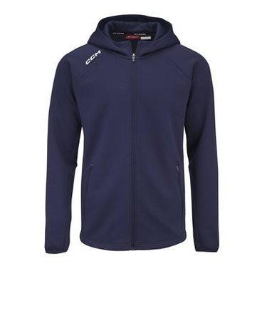 CCM Mikina Locker Room Full Zip Hoodie 2022 SR, Senior, XL, tmavě modrá