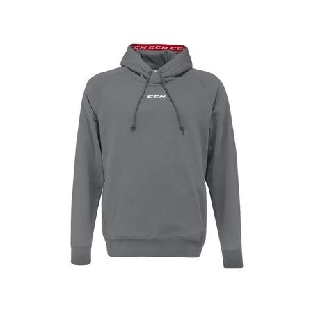 CCM Mikina Team Fleece Pullover Hoodie JR, Junior, XL, šedá