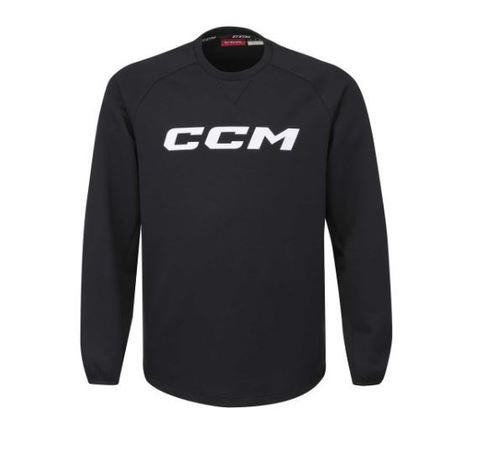 CCM Mikina Locker Room Fleece Crew JR, Dětská, S, černá