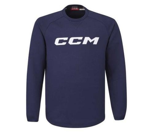 CCM Mikina Locker Room Fleece Crew SR, Senior, M, tmavě modrá