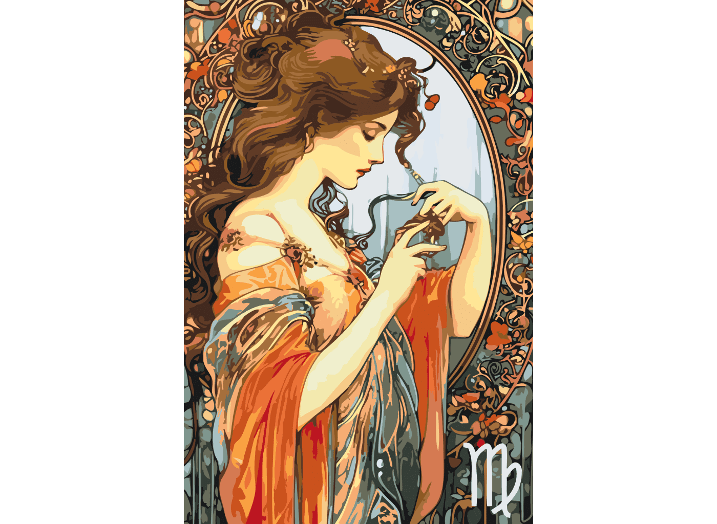 MALUJEŠ Malování podle čísel - HVĚZDNÉ ZNAMENÍ - PANNA Rozměr: 40x60 cm, Rámování: bez rámu a bez vypnutí plátna