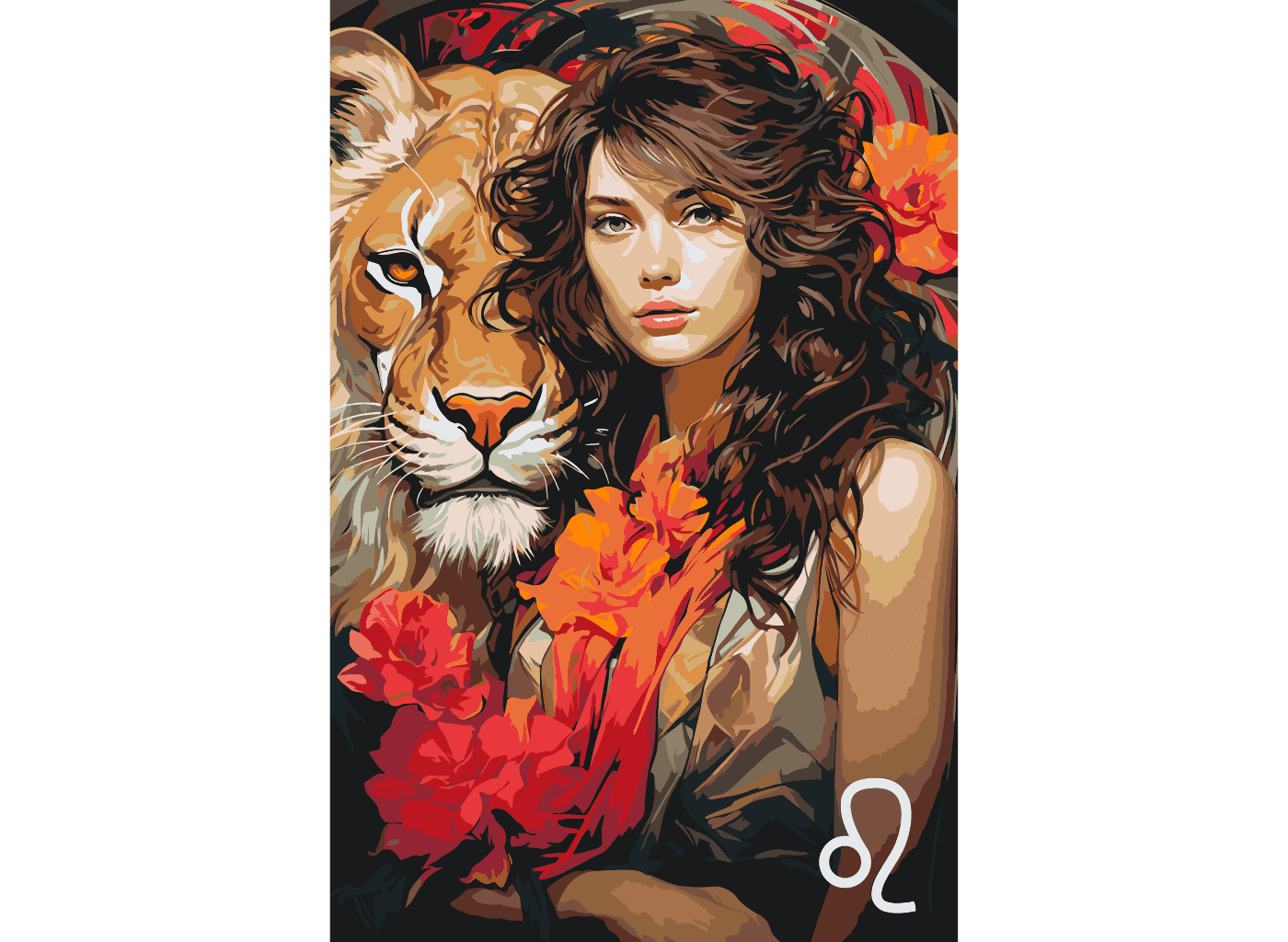 MALUJEŠ Malování podle čísel - HVĚZDNÉ ZNAMENÍ - LEV Rozměr: 40x60 cm, Rámování: bez rámu a bez vypnutí plátna