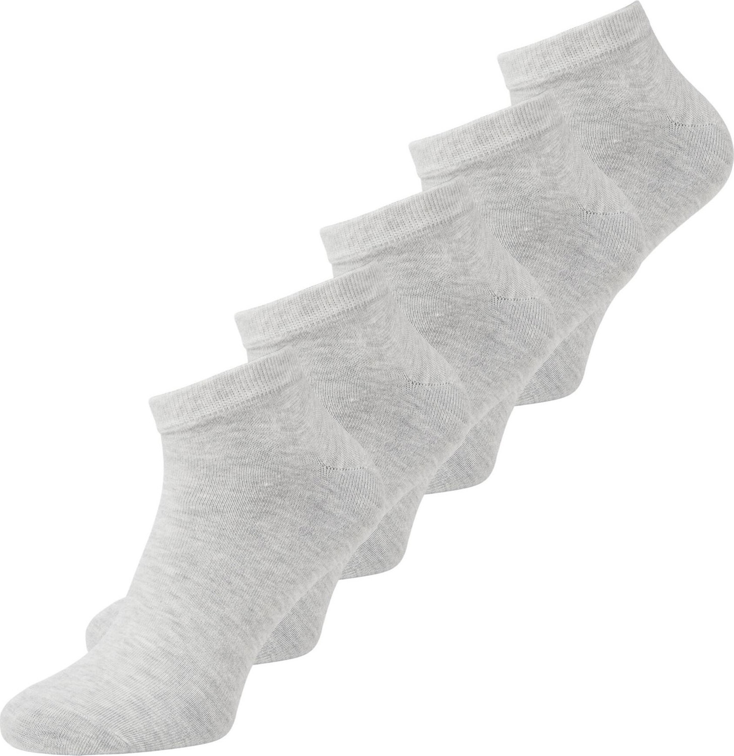 Sada 5 párů pánských nízkých ponožek Jack&Jones Dongo 12120278 Light Gray