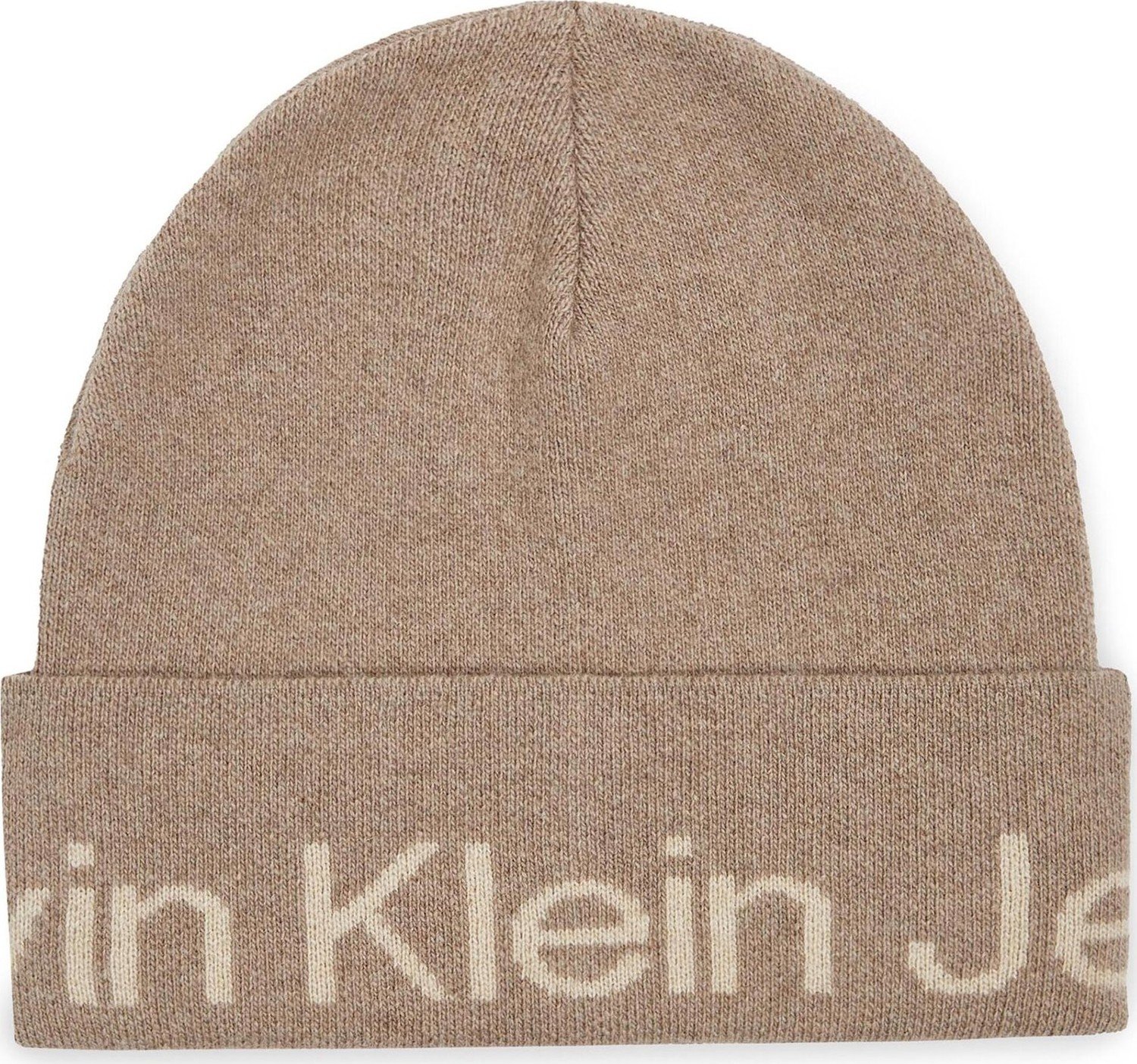 Čepice Calvin Klein Jeans Logo Beanie K60K611271 Plaza Taupe PED