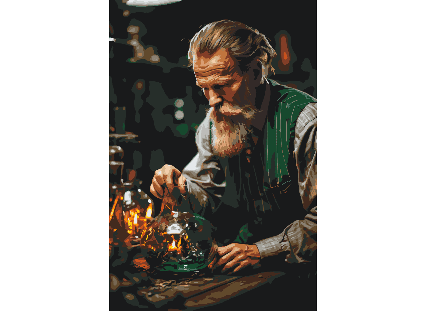 MALUJEŠ Malování podle čísel - SKLENÁŘ Rozměr: 40x60 cm, Rámování: bez rámu a bez vypnutí plátna