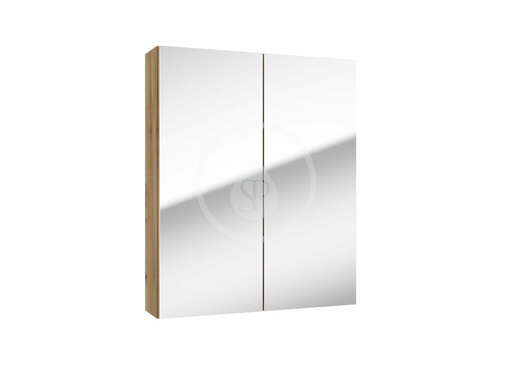 Kielle Zrcadlová skříňka, 60x73x15 cm, zlatý dub