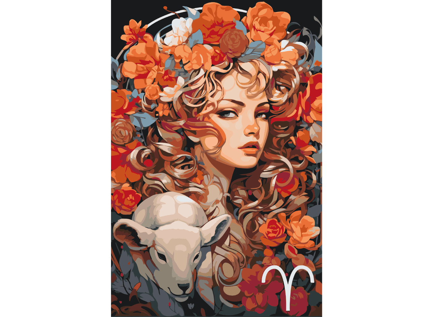 MALUJEŠ Malování podle čísel - HVĚZDNÉ ZNAMENÍ - BERAN Rozměr: 40x60 cm, Rámování: bez rámu a bez vypnutí plátna