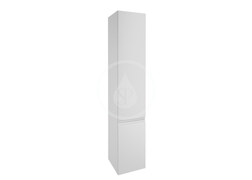 Kielle Vysoká skříňka závěsná, 157x30x32 cm, lesklá bílá