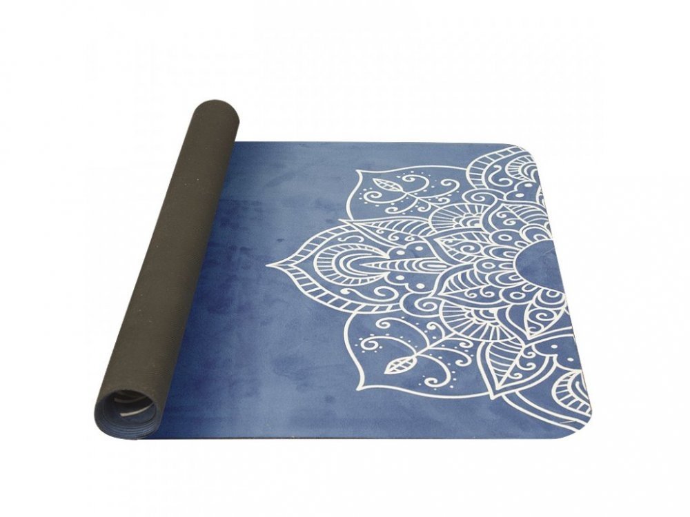 YATE Yoga Mat přírodní guma, 1 mm - vzor C modrá