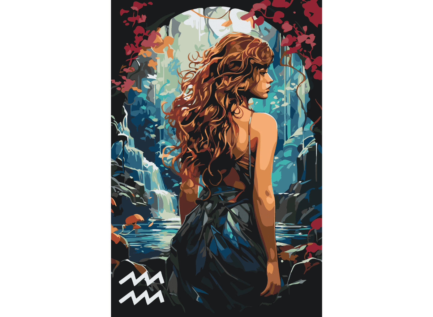 MALUJEŠ Malování podle čísel - HVĚZDNÉ ZNAMENÍ - VODNÁŘ Rozměr: 40x60 cm, Rámování: bez rámu a bez vypnutí plátna