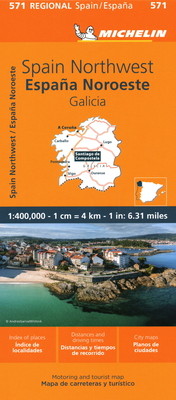 Michelin Spain: Northwest, Galicia Map 571 (Michelin)(Folded)