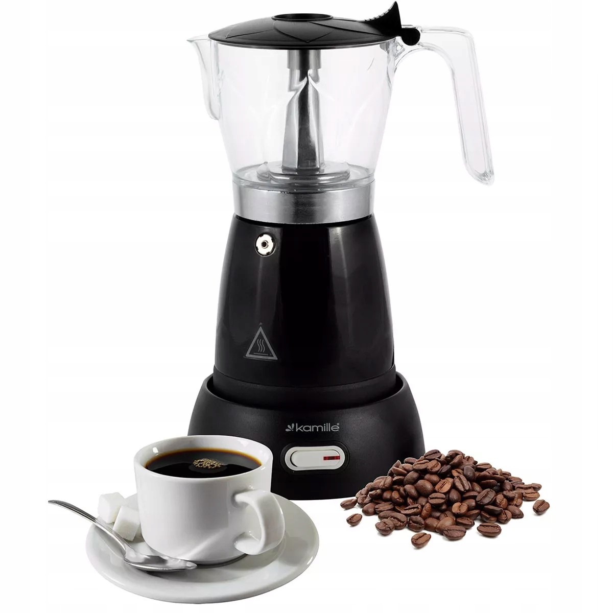 Elektrický Kávovar Černý Napařovač Kávy 300ML