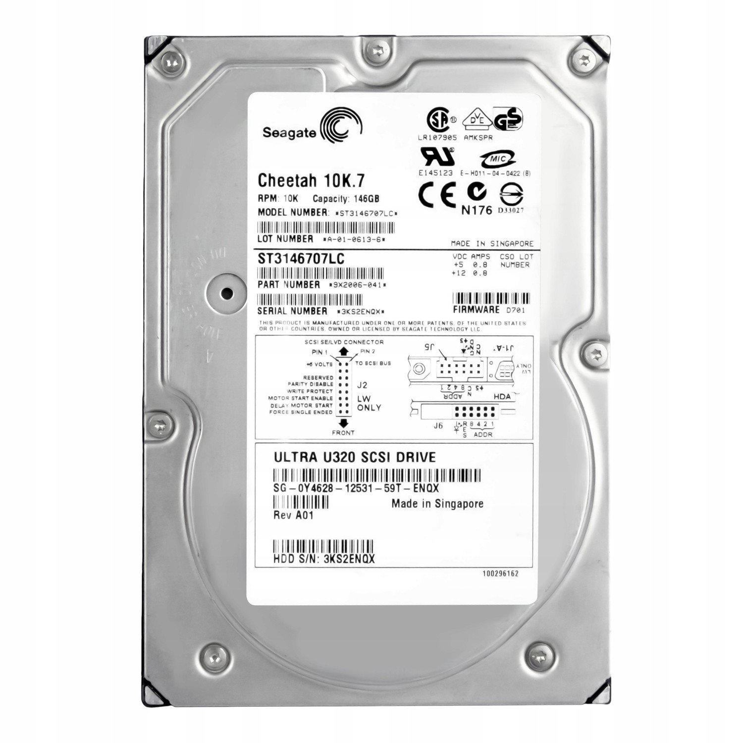 Dell 0Y4628 146GB 10K Scsi U320 3,5'' ST3146707LC