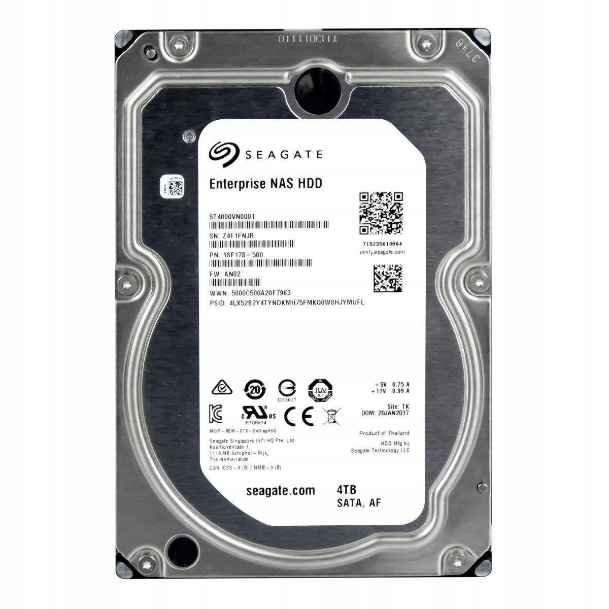 Seagate 4TB 7.2K 128MB Sata III 3.5'' ST4000VN0001