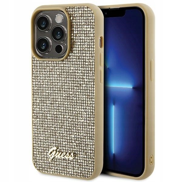 Guess kryt pro iPhone 15 Pro, Gold case