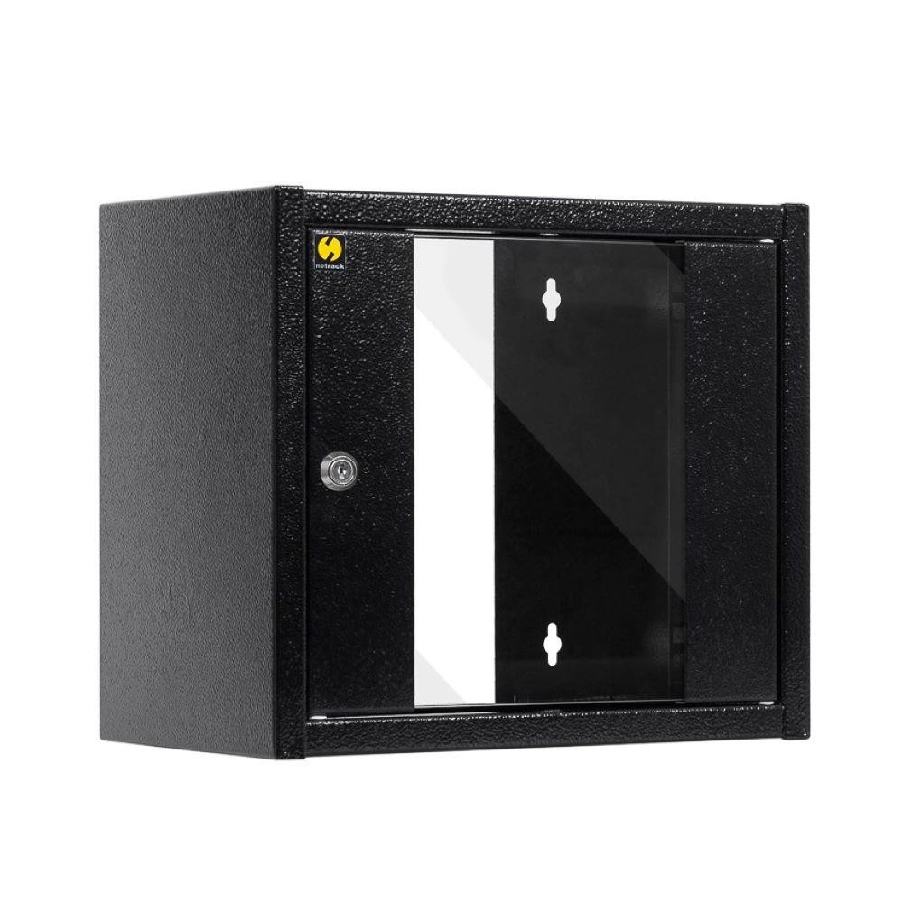 10'' závěsná skříň Netrack, 6U/300 mm černá, dr