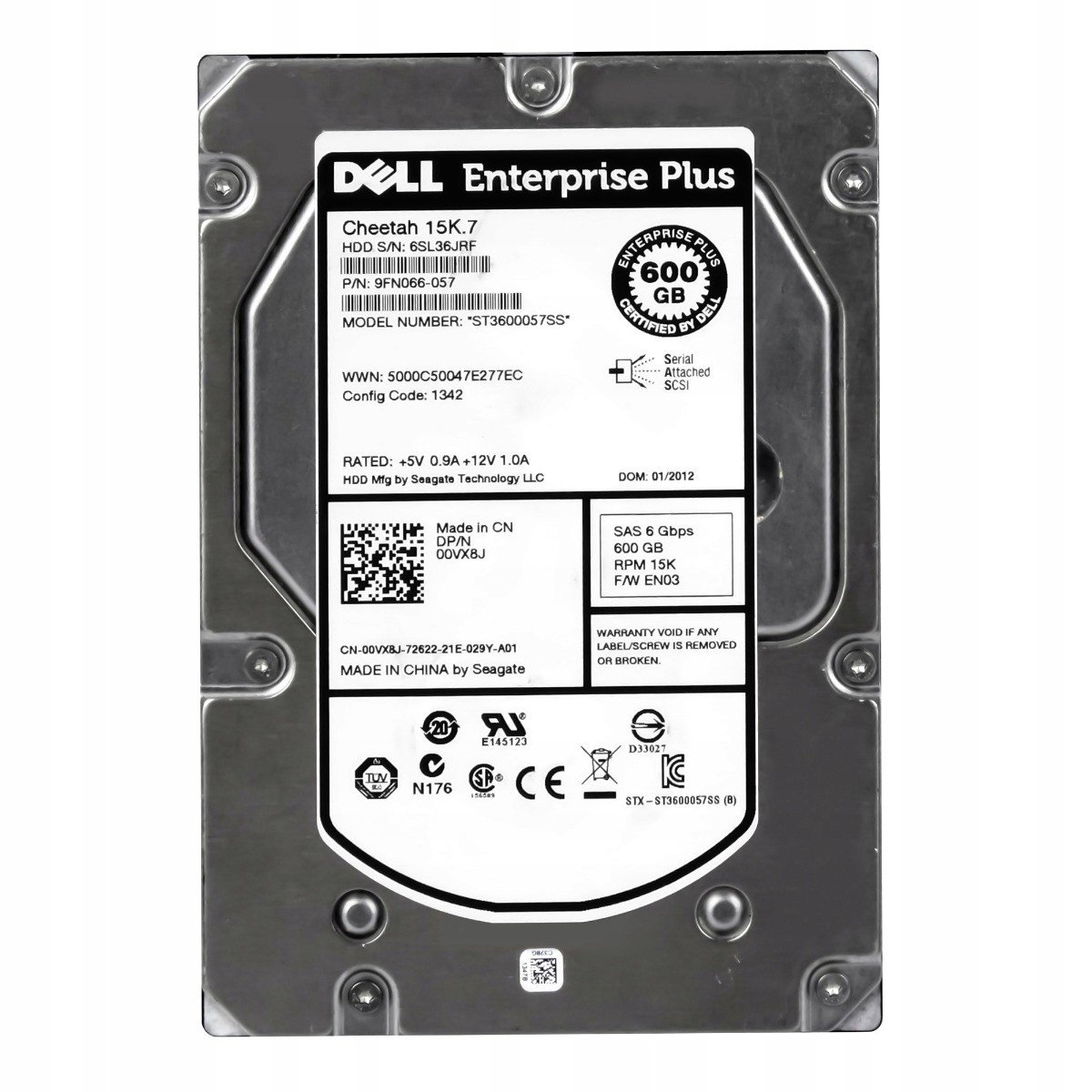 Dell 00VX8J 600GB 15K 16MB SAS-2 3.5'' ST3600057SS