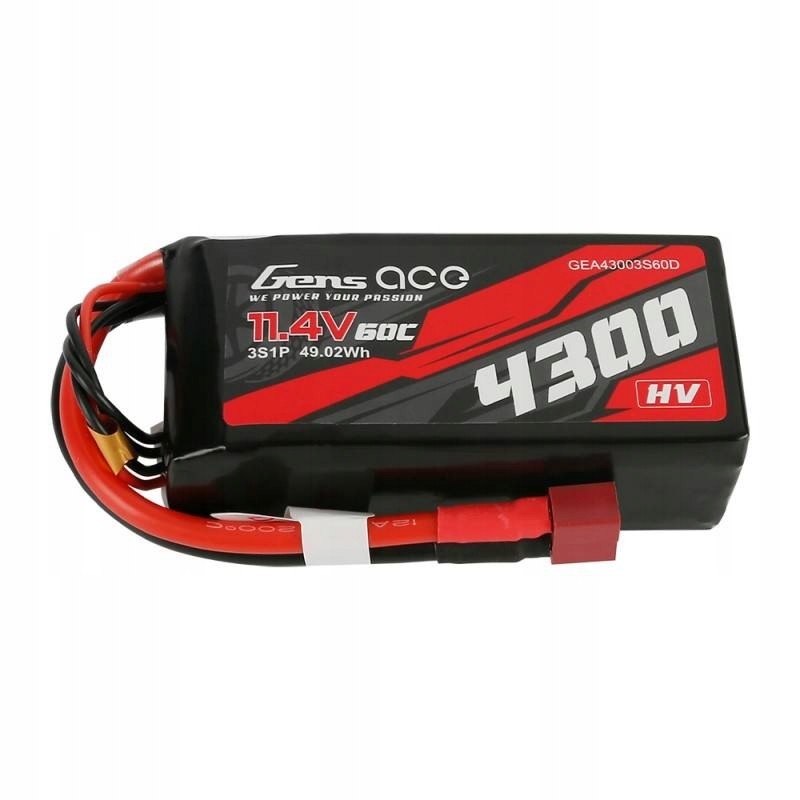Baterie Gens Ace 4300mAh 11.4V 60C 3S1P T-Plug