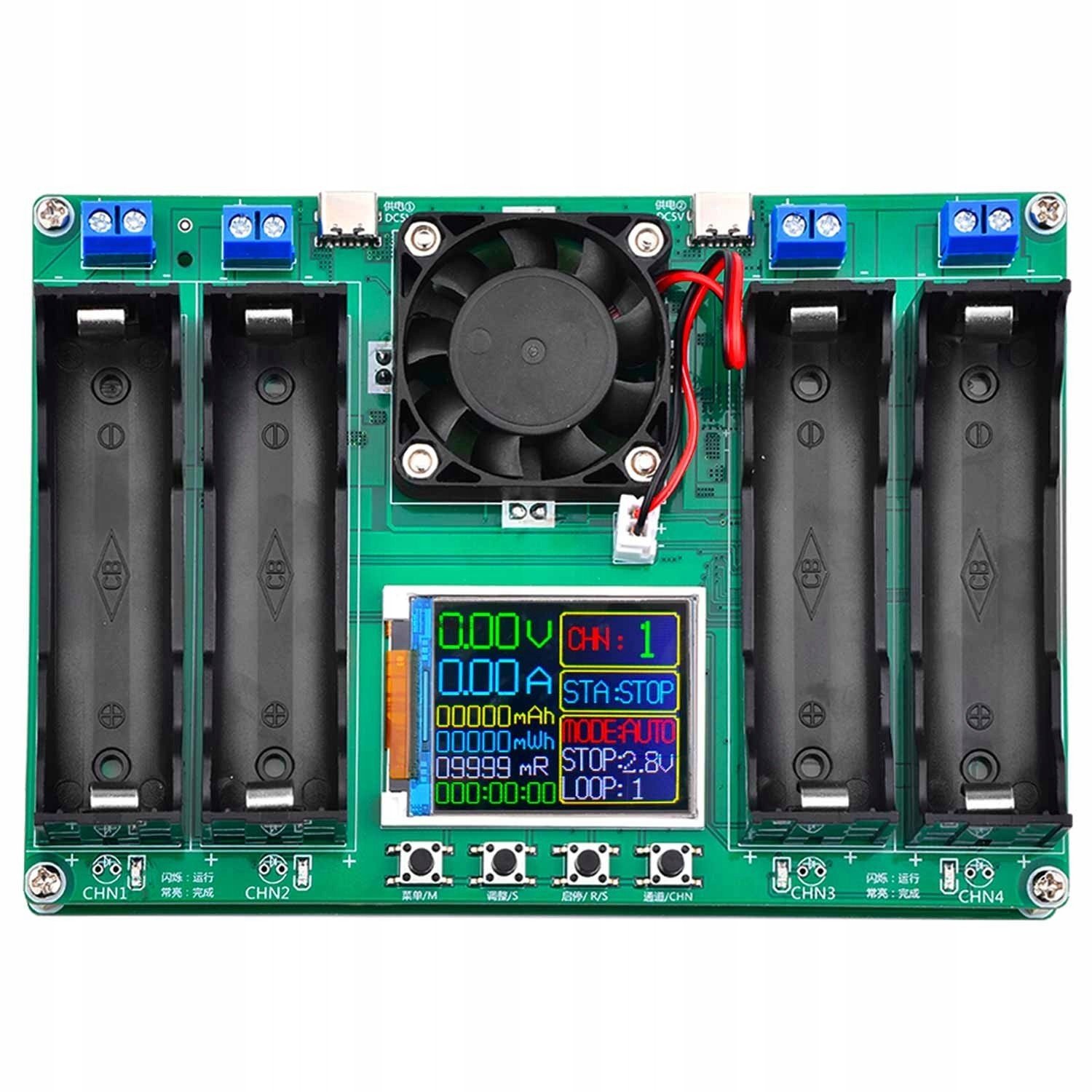 Tester kapacity bateriových článků 4 x 18650 Usb