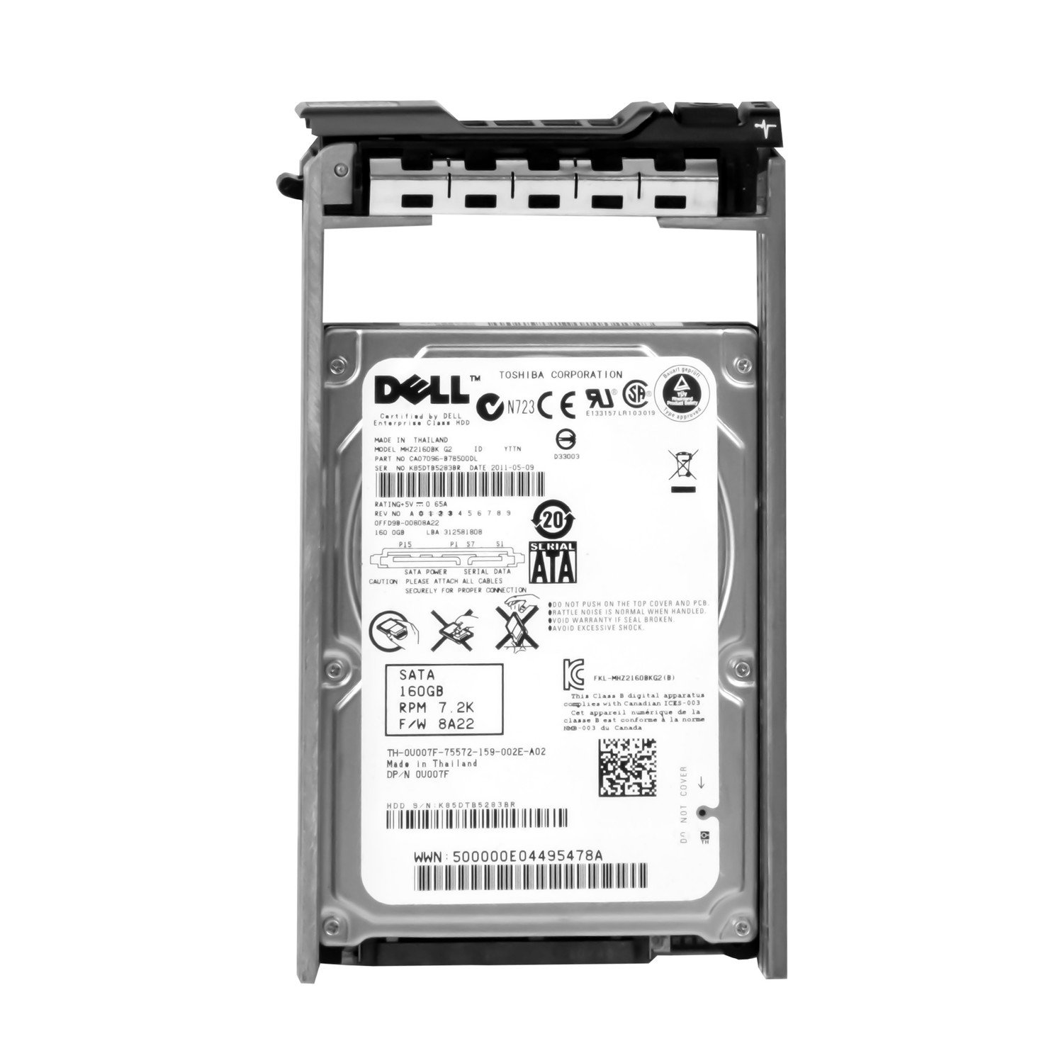 Dell 0U007F 160GB 7.2K Sata II 2.5'' MHZ2160BK G2