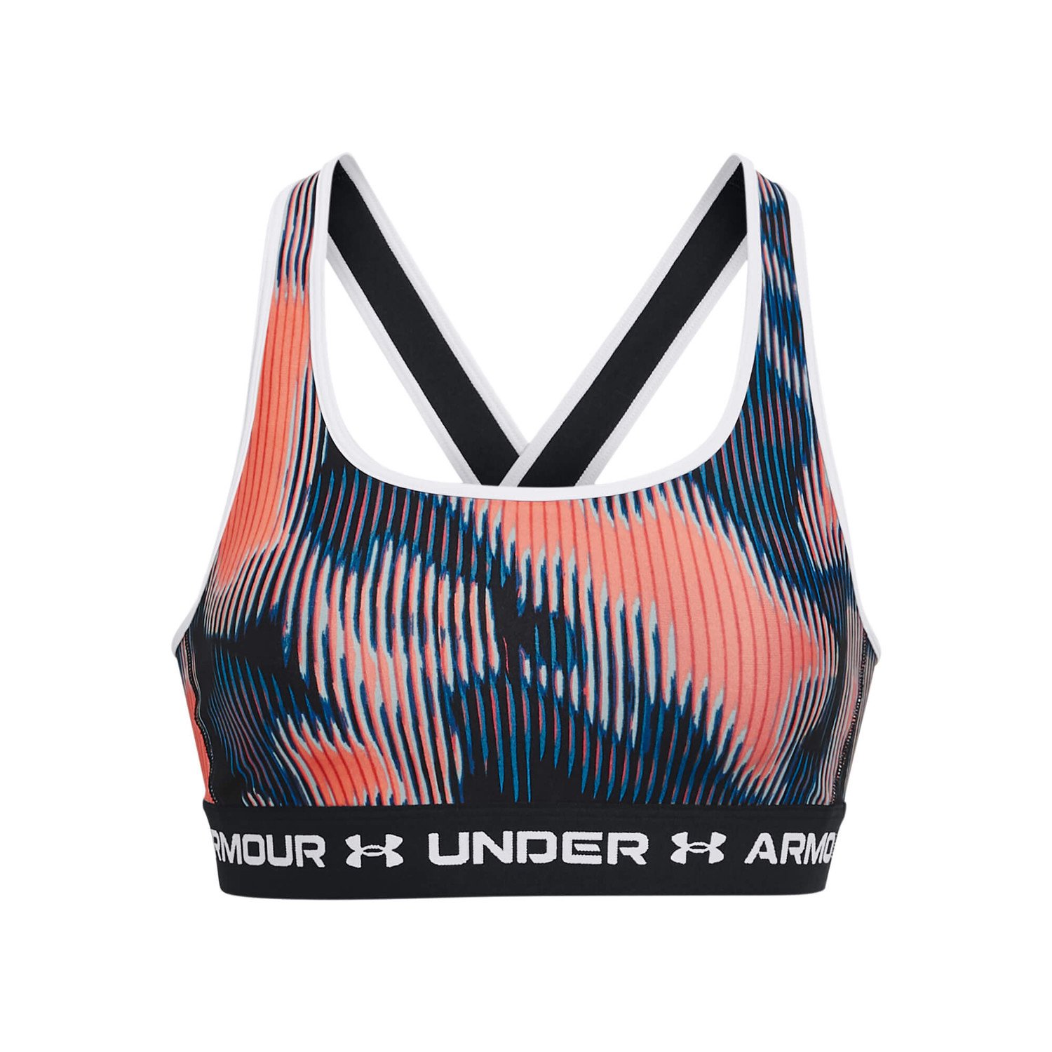 Under Armour UA Crossback Mid Print Dámská sportovní podprsenka US S 1361042-963