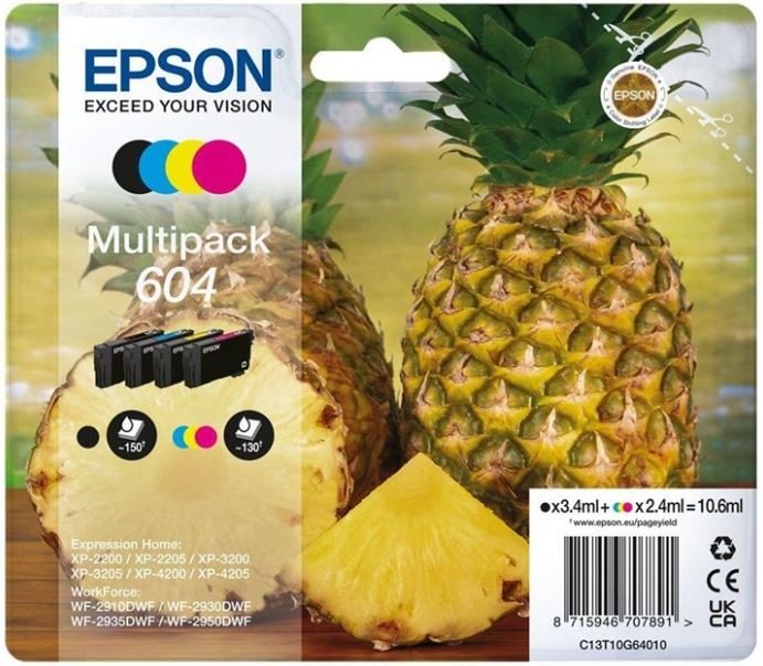 4x Inkoust do tiskárny Epson 604 Multipack