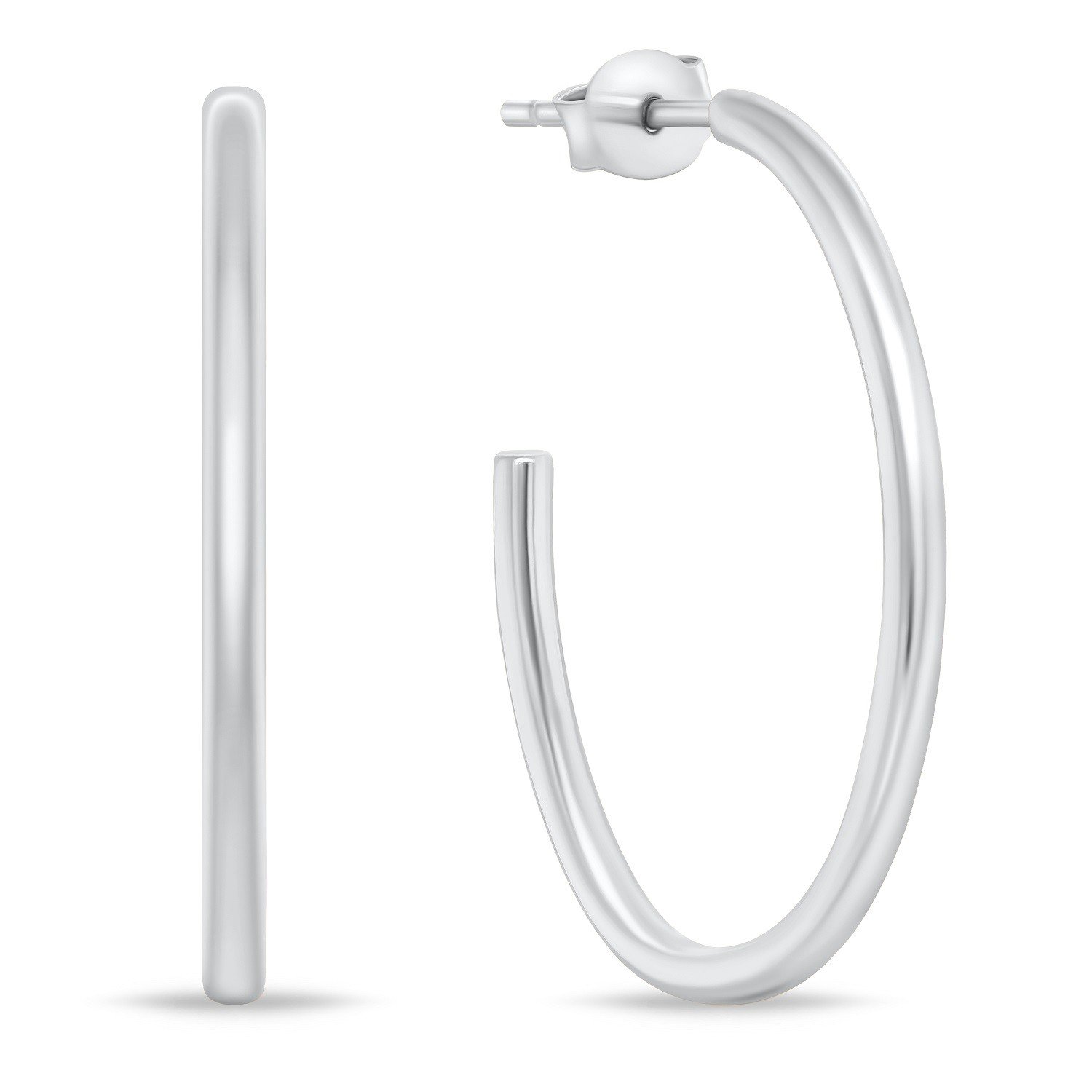 Brilio Silver Nadčasové stříbrné kruhové náušnice EA879W