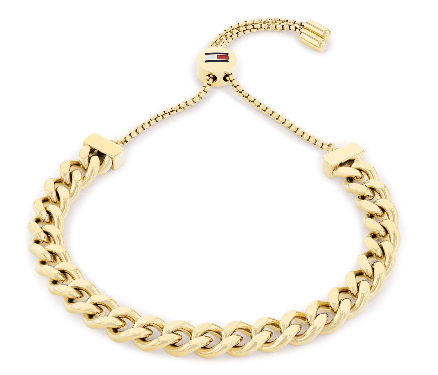 Tommy Hilfiger Slušivý pozlacený náramek Sliding Chains 2780776