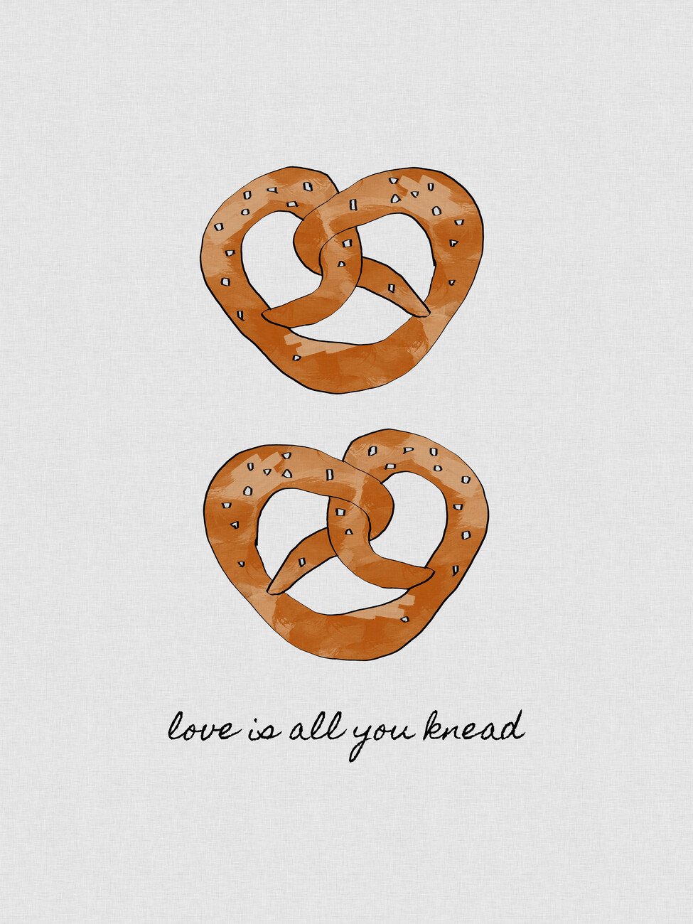 Orara Studio Ilustrace Love Is All You Knead, Orara Studio, (30 x 40 cm)