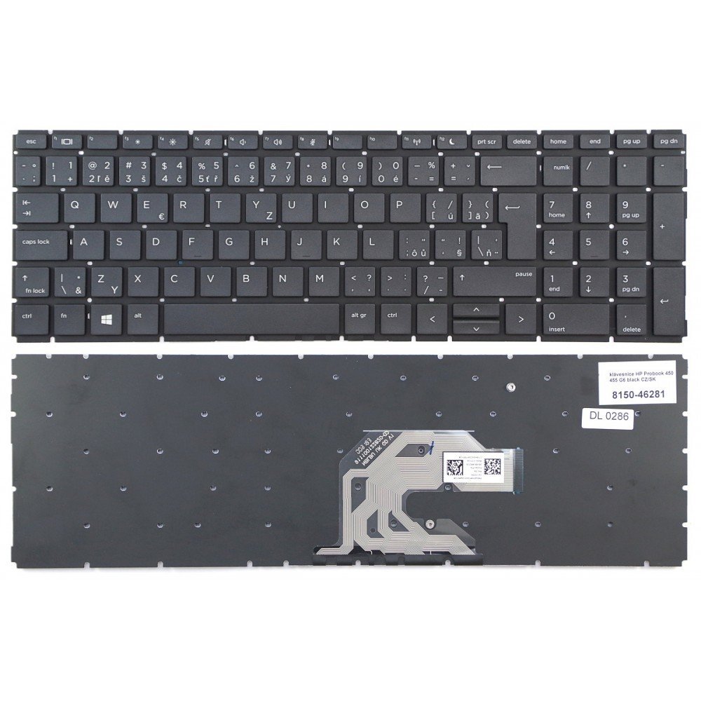 česká klávesnice HP Probook 450 455 G6 G7 CZ/SK